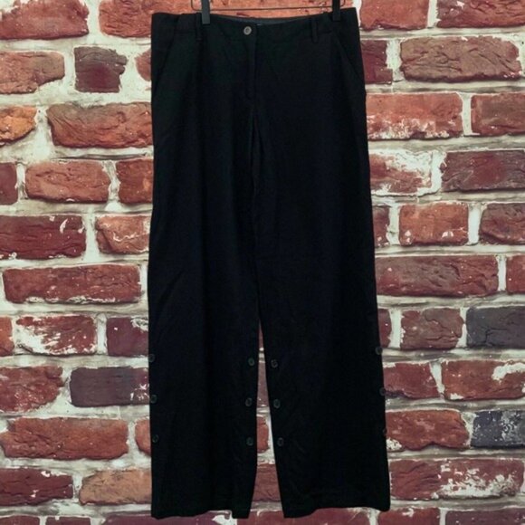 Vintage Emporio Armani Women’s Black Wool Cashmere Wide Leg Trousers - Picture 9 of 11